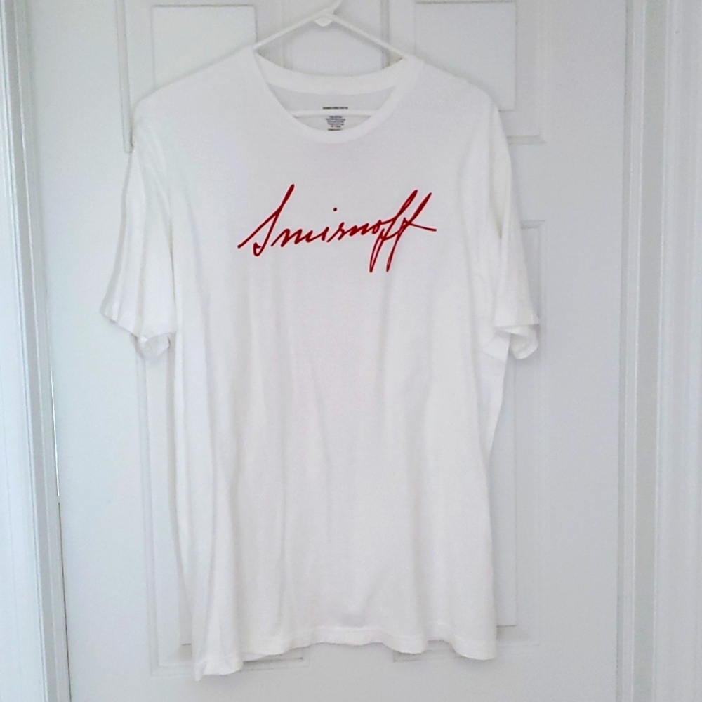 Smirnoff XL Men's Cotton White Tee Shirt